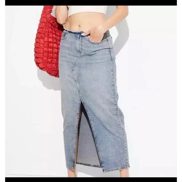 Wild Fable Denim Maxi Skirt Blue Women's 2 NWT - Picture 1 of 6